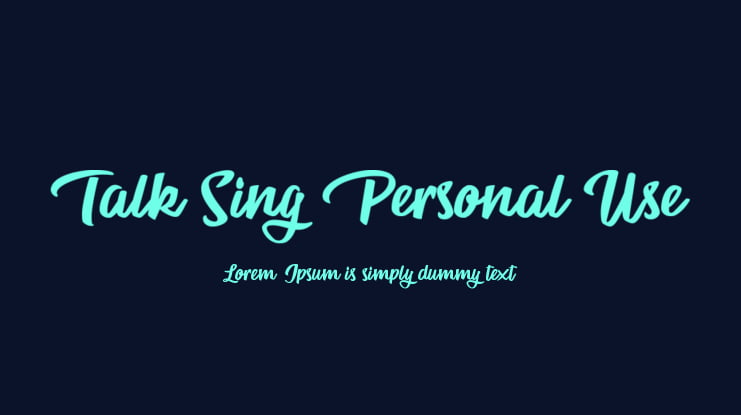 Talk Sing Personal Use Font