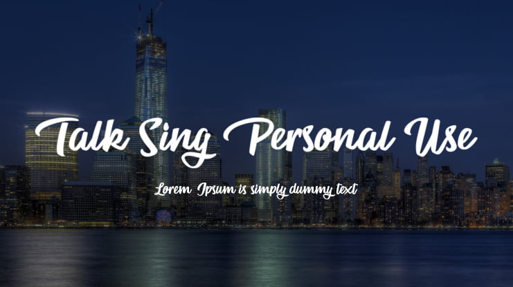 Talk Sing Personal Use Font