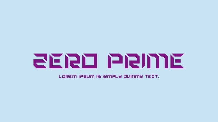 Zero Prime Font Family