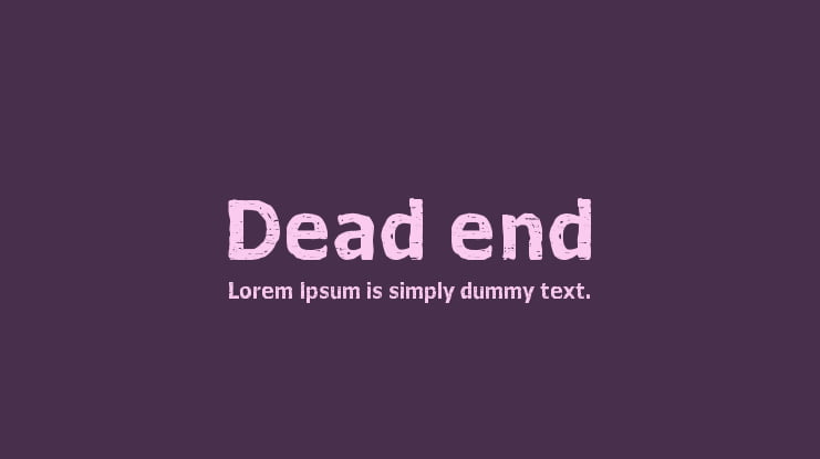 Dead end Font