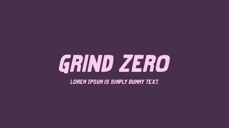 Grind Zero Font Family