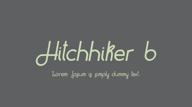 Hitchhiker b Font Family