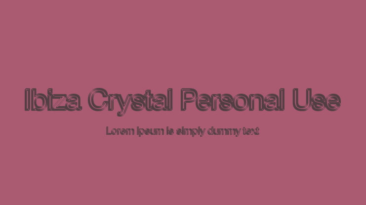 Ibiza Crystal Personal Use Font