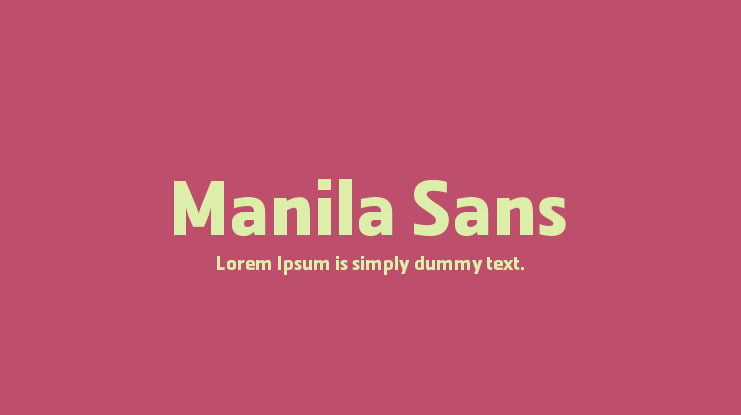 Manila Sans Font Family