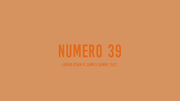 Numero 39 Font