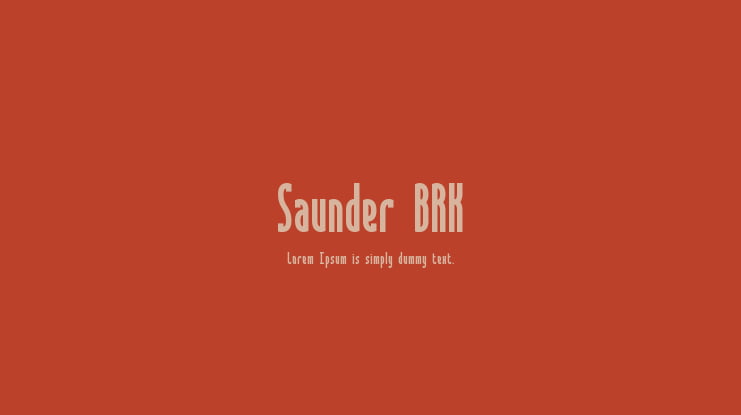 Saunder BRK Font