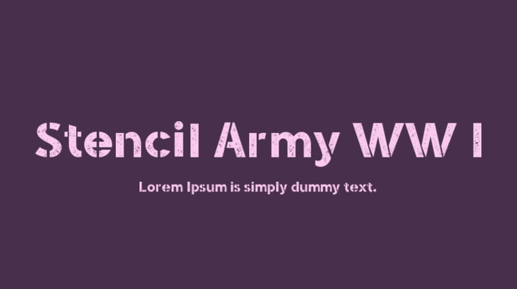 Stencil Army WW I Font