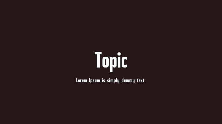 Topic Font Family