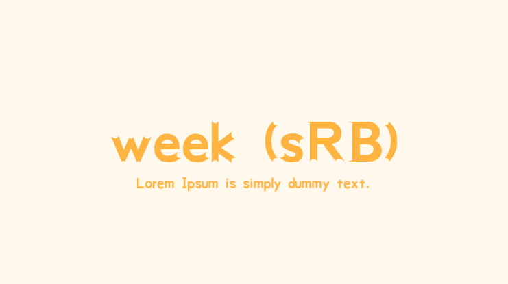 week (sRB) Font