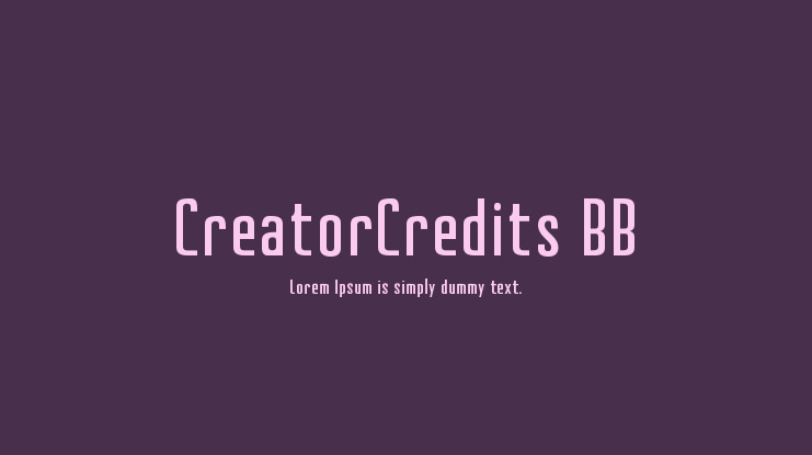 CreatorCredits BB Font Family