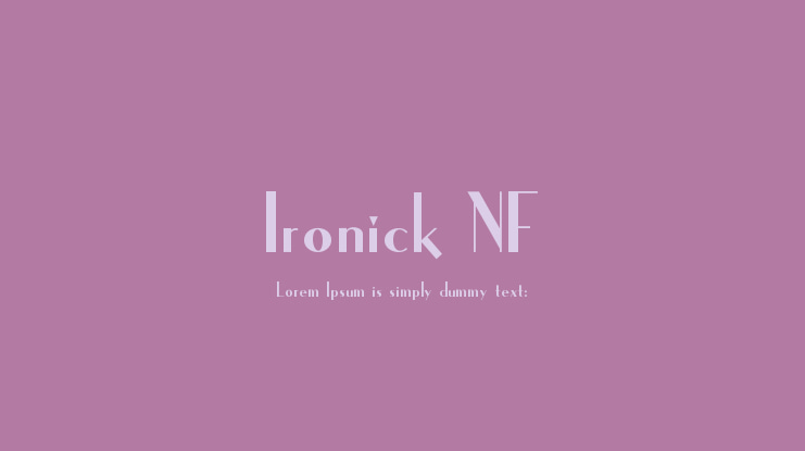 Ironick NF Font