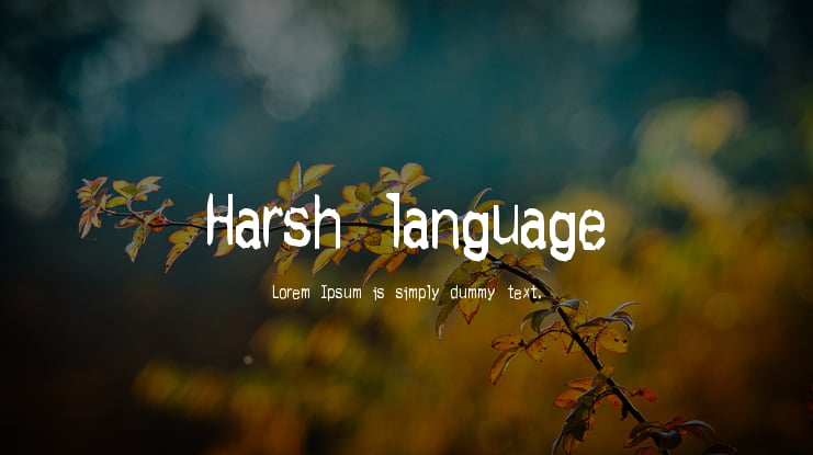 Harsh language Font Family
