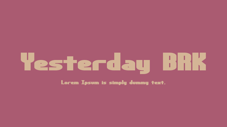 Yesterday BRK Font