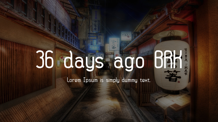 36 days ago BRK Font Family