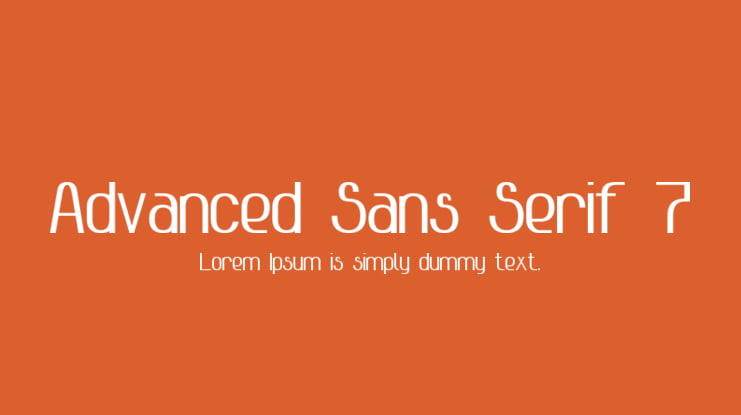 Advanced Sans Serif 7 Font Family