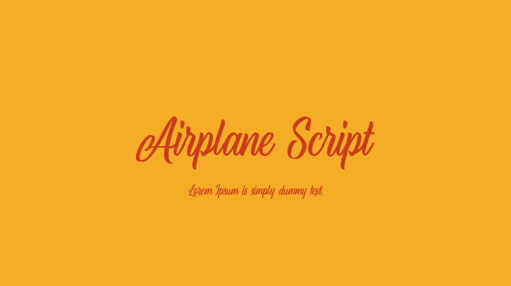 Airplane Script Font