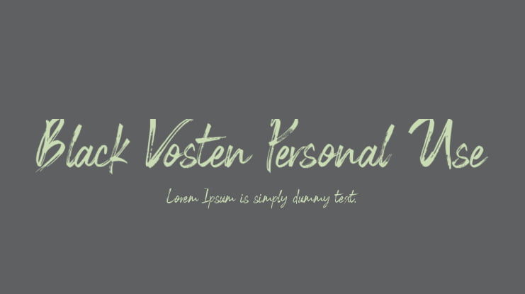 Black Vosten Personal Use Font