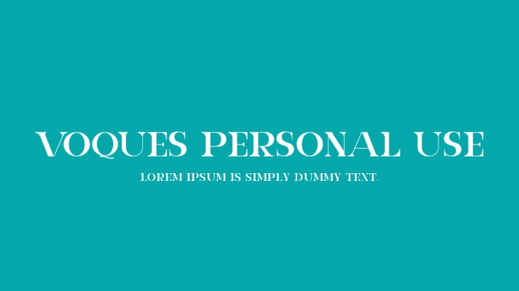 VOQUES Personal Use Font