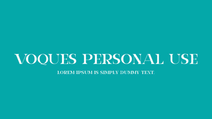 VOQUES Personal Use Font