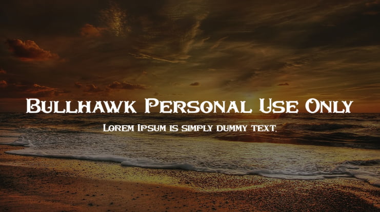 Bullhawk Personal Use Only Font