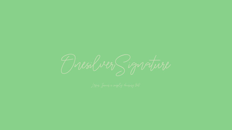 OnesilverSignature Font