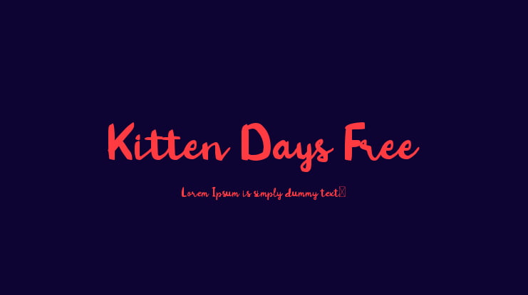 Kitten Days Free Font