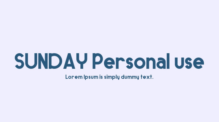 SUNDAY Personal use Font