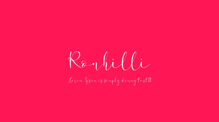 Ronhilli Font