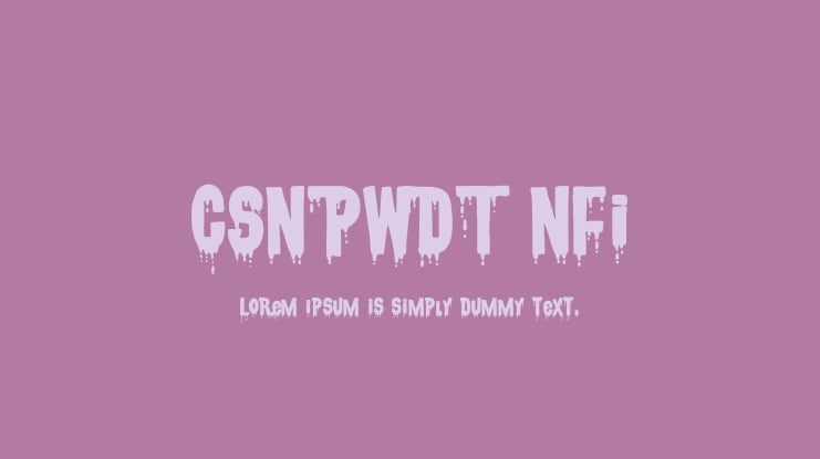 CSNPWDT NFI Font