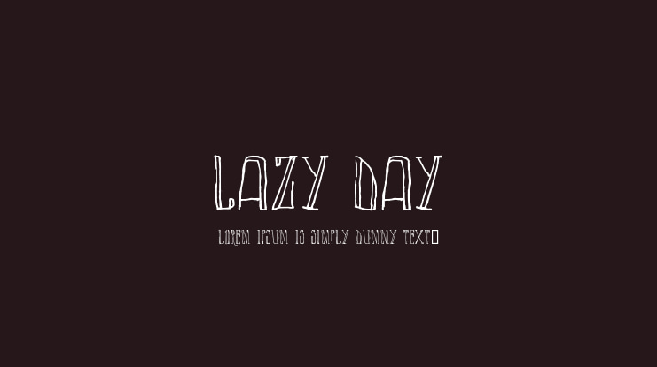 LAZY DAY Font