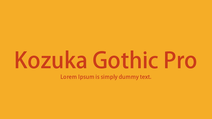 Kozuka Gothic Pro Font Family