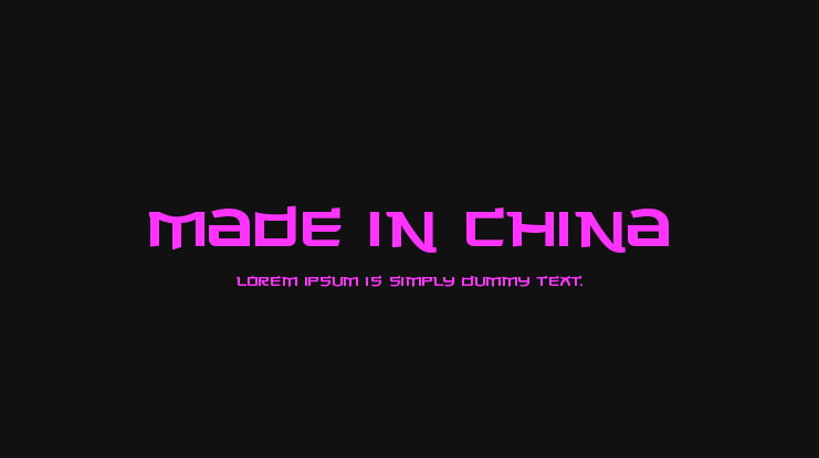 Made in China Font
