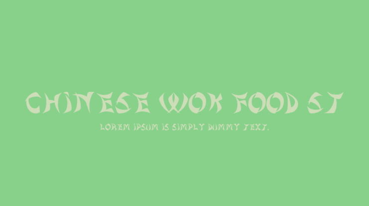 Chinese Wok Food St Font