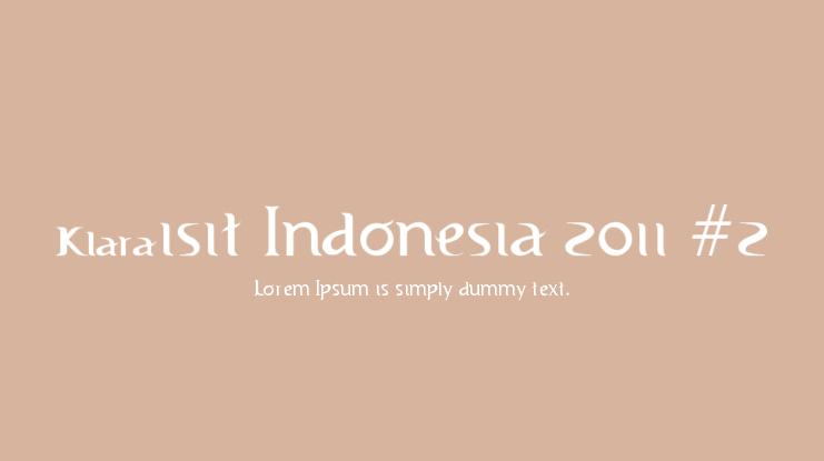 Visit Indonesia 2011 #2 Font