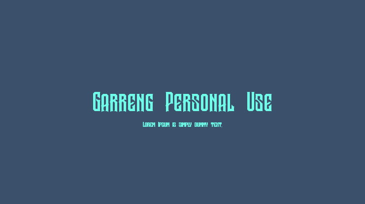 Garreng Personal Use Font