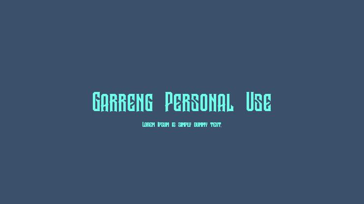 Garreng Personal Use Font