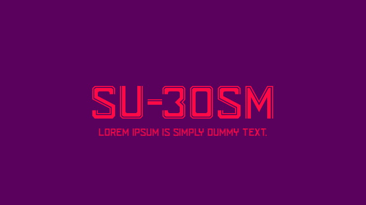 SU-30SM Font