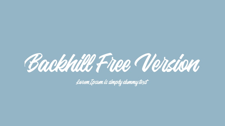 Backhill Free Version Font