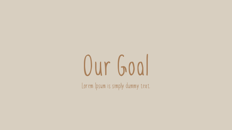 Our Goal Font