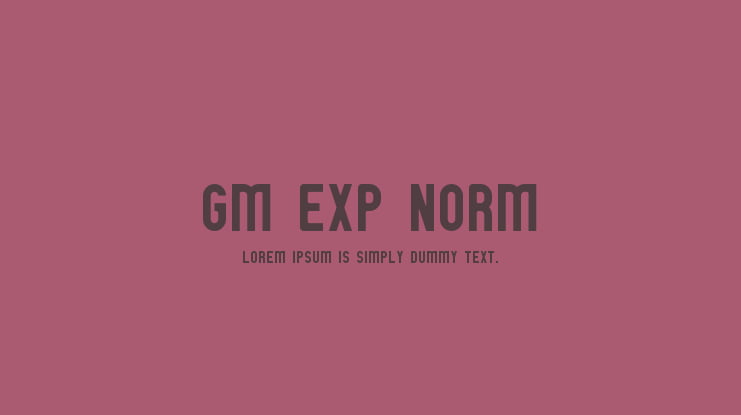 GM Exp Norm Font Family