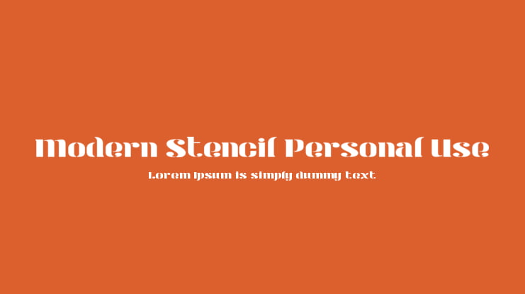 Modern Stencil Personal Use Font