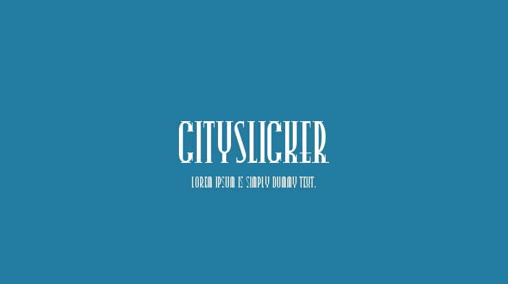 CitySlicker Font