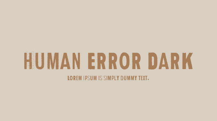 Human Error Dark Font Family
