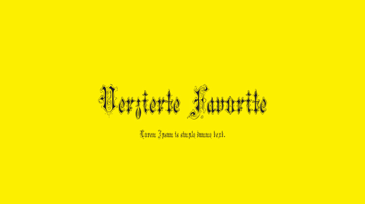 Verzierte Favorite Font