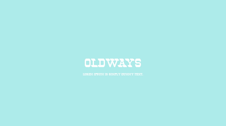 Oldways Font Family