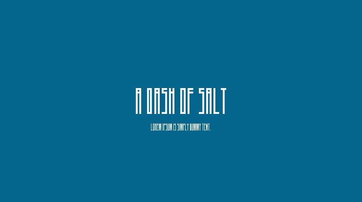 A Dash of Salt Font