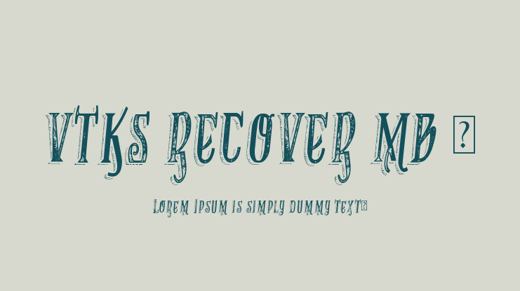 VTKS RECOVER MB 1 Font