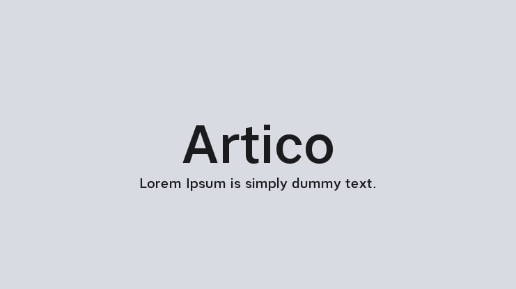 Artico Font Family