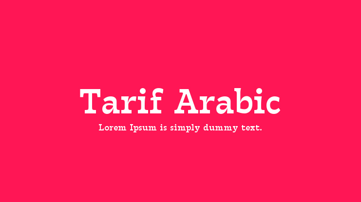 Tarif Arabic Font Family