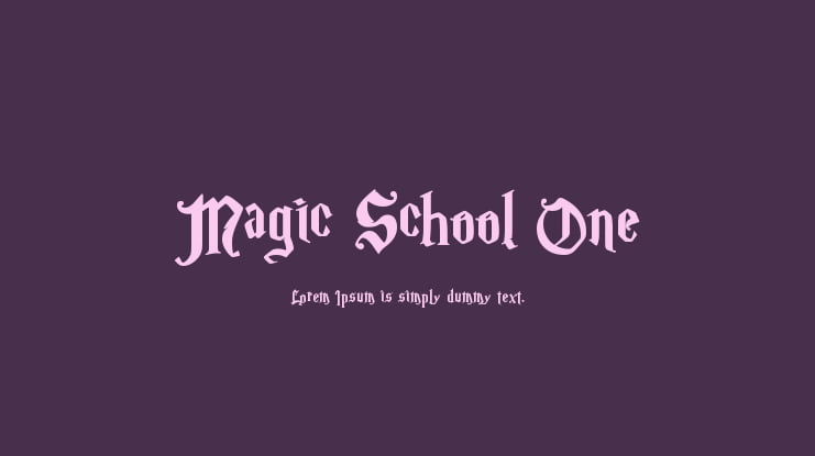 Magic School One Font Family